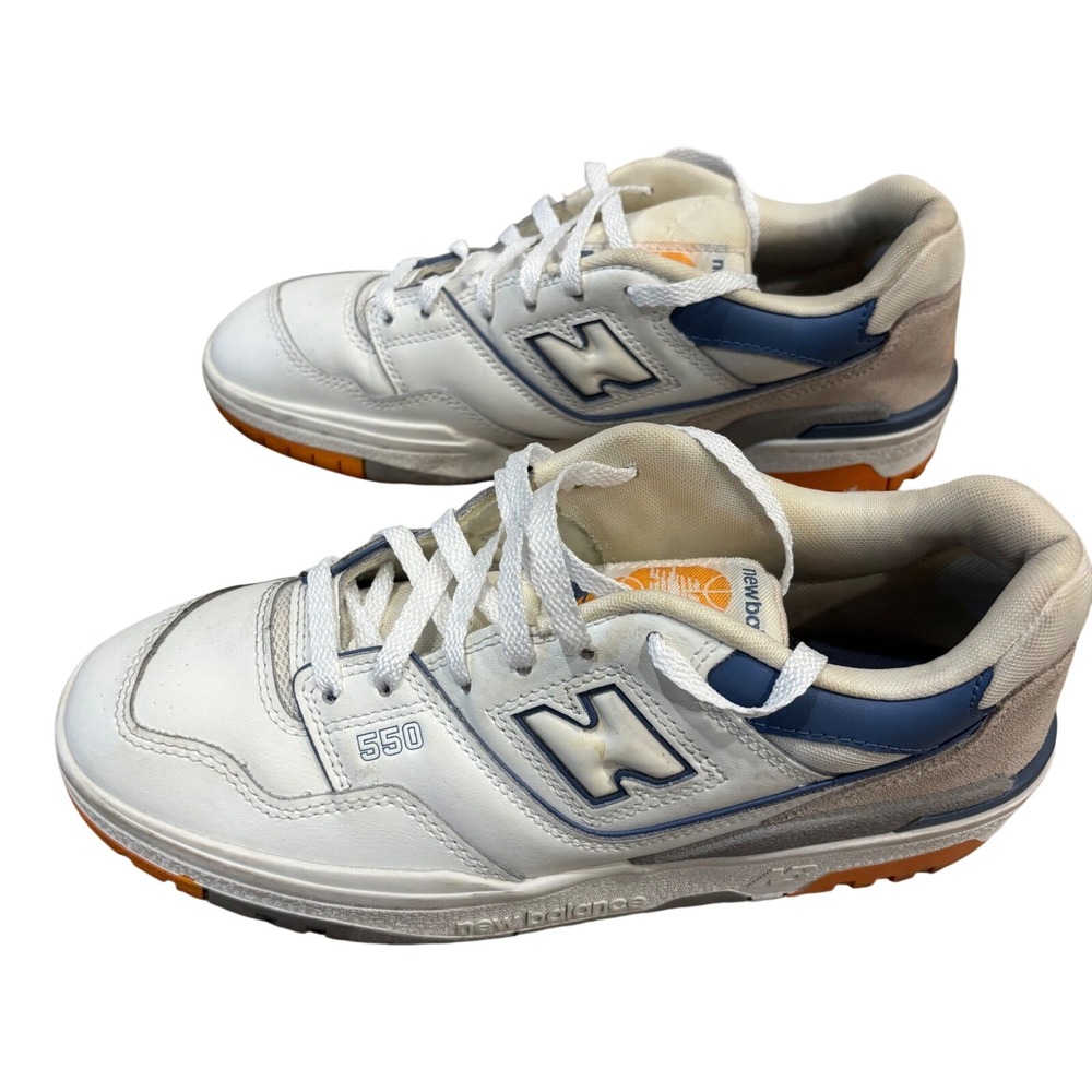 New Balance 550 White Blue Orange Lion Logo Basketball Shoes Men's Size 6.5‎